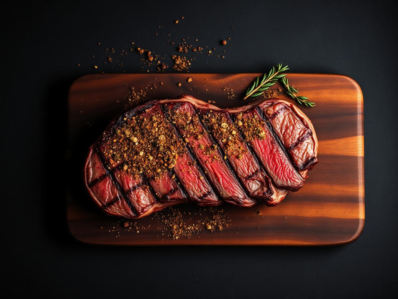 Grilled steak crusted in Eat My Dust seasoning